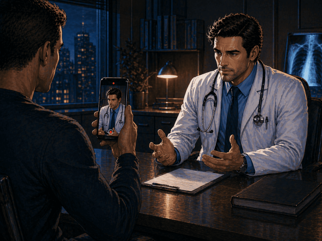 pacjent nagrywa wizytę lekarską