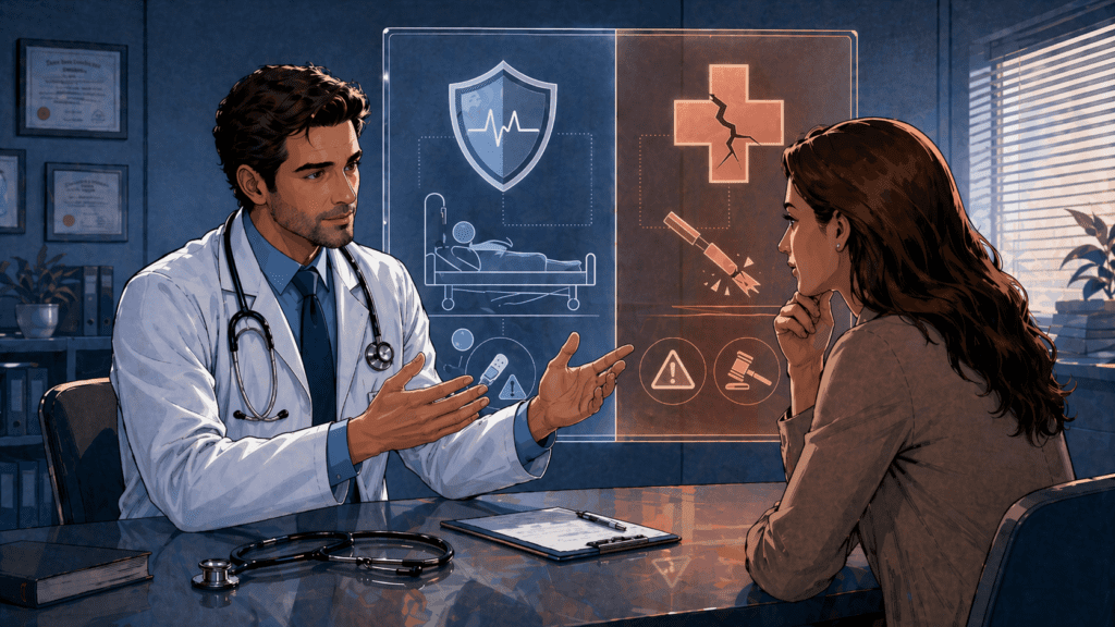 powikłanie czy błąd medyczny - infografika dla lekarzy